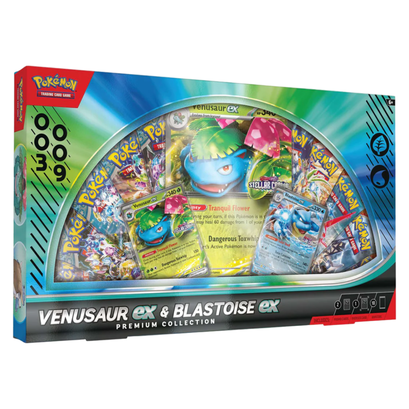 Pokemon TCG – Scarlet & Violet – Venusaur ex & Blastoise ex Premium Collection Box